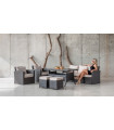HEVEA SOFA-SET HUITEX BRAUN AUSTIN 30.1 3-Sitzer-Sofa, 2 1-Sitzer-Sofas, Tisch