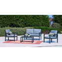 HEVEA SET MANDALAY-8 ALUM CINZA (2 ACENTOS, 1 SOFA 3 LUG, 1 MESA CENTRO)