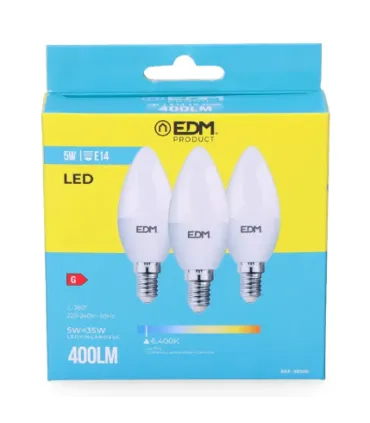 LAMPADA LED VELA ALUM. E14 5W FRIA