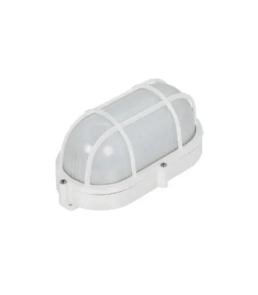 APLIQUE OVAL COM GRELHA PARA EXTERIOR 9W 810 LUMENS