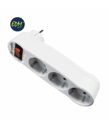 FICHA TRIPLA COM INTERRUPTOR LUMINOSO 4,8MM EDM REF.40045