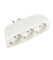 FICHE ADAPTATEUR TRIPLE FEMELLE RÉTRACTABLE RÉF. R40043
