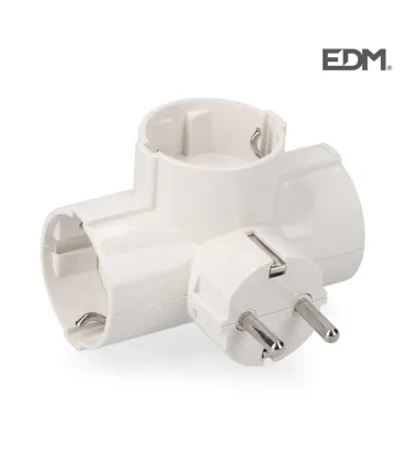 FICHA TRIPLA 3 TOMADAS SAIDAS LATERAIS REF.R40068