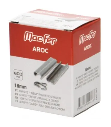 AGRAFOS OMEGA P/REDE MACFER AROC-18 CROMADO 18MM (600PÇS) CX