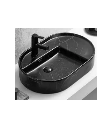 MOOVLUX LAVATORIO POUSAR PRAGA 69X45X14 PRETO MARMORIZADO
