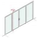 SPAZIA PORTA PIVOTANTE PRETO TRANSPARENTE 129X239
