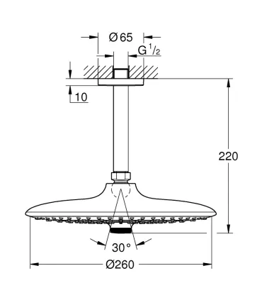 GROHE CONJUNTO DE CHUVEIRODE TETO EUPHORIA 260 - 2