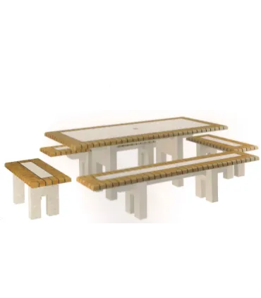 CHURRASQUEIRA EUROPA CONJUNTO DE MESA RETANGULAR TIJOLO