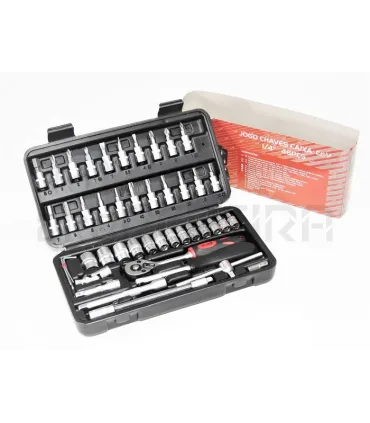 JOGO CHAVES CAIXA CR-V 1/4" 46PÇS MACFER SS-2046