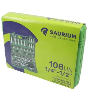 CAIXA CHAVES SAURIM 1/4-1/2 108PÇS CR-V