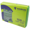 Juego de llaves SAURIM 1/4-1/2, 108 piezas, CR-V