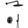BS KIT D'ENCASTRE CYLINDRIQUE AVEC 2 SORTIES POUR DOUCHE, NOIR