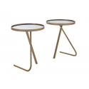 MHR NUBE MESA D.45 ESTRUTURA GOLD MATTE /VIDRO PRETO
