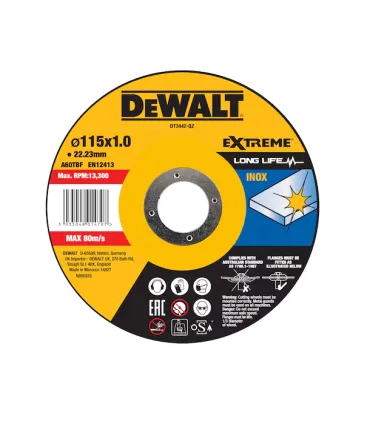 DEWALT DISCO CORTE PLANO INOX 115MM