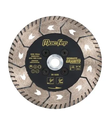 DISCO DIAM. MACFER DESBASTE GRANITO 125MM C/FALANGE M14 3X25MM